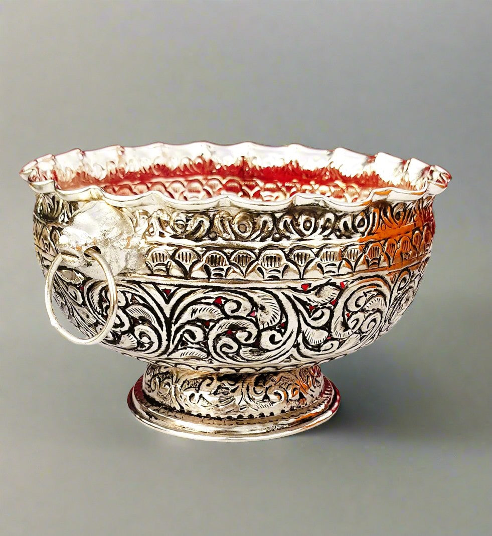 German silver /urli/bowl with both side round handle